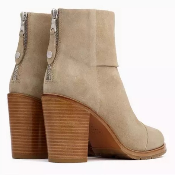 Rag & Bone Women's Newbury Boots Size 7 Taupe Nubuck Leather Block Heel Bootie - Picture 1 of 10
